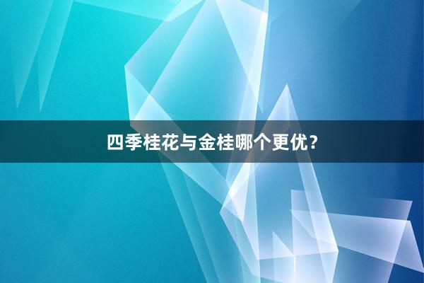 四季桂花与金桂哪个更优？